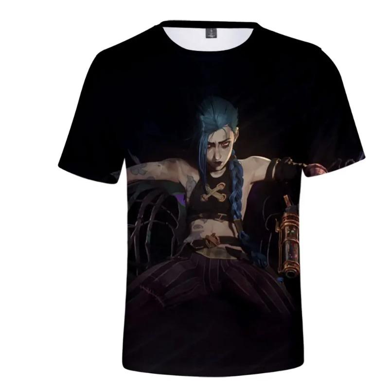 

Літні смішні Arcane Jinx 3D-принт Чоловічі повсякденні футболки з короткими рукавами Універсальні вуличні топи Чоловічі футболки XL