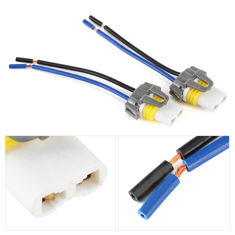 2Pcs 9005 9006 H10 Universal Adapter Wiring Harness Sockets Wire for Headlights Fog Light