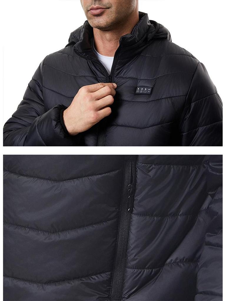 Smart Heated Winter Jacket: 27-Zone Temperature Control, Unisex Hooded Coat