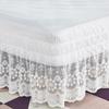 White Lace Bed Skirt for Queen Bed - 15in. Drop, Easy Fit Ruffle Bedskirt Wrap Around Bed Skirt, Anti Wrinkle & Fade Resistant