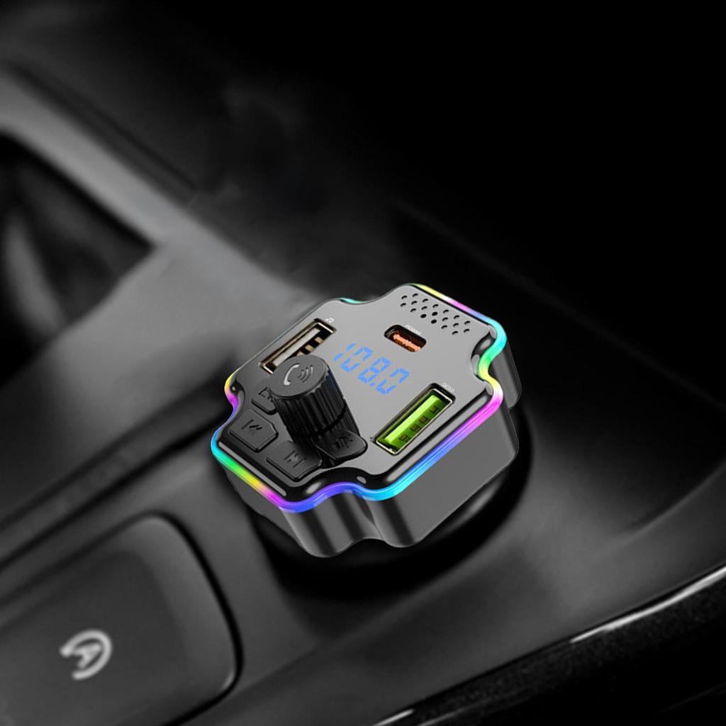 FM Transmitter Radio Wireless Charger Transmitter Wireless Music Adapter For Vehicle Automotive Truck SUV Commuting RV Driving