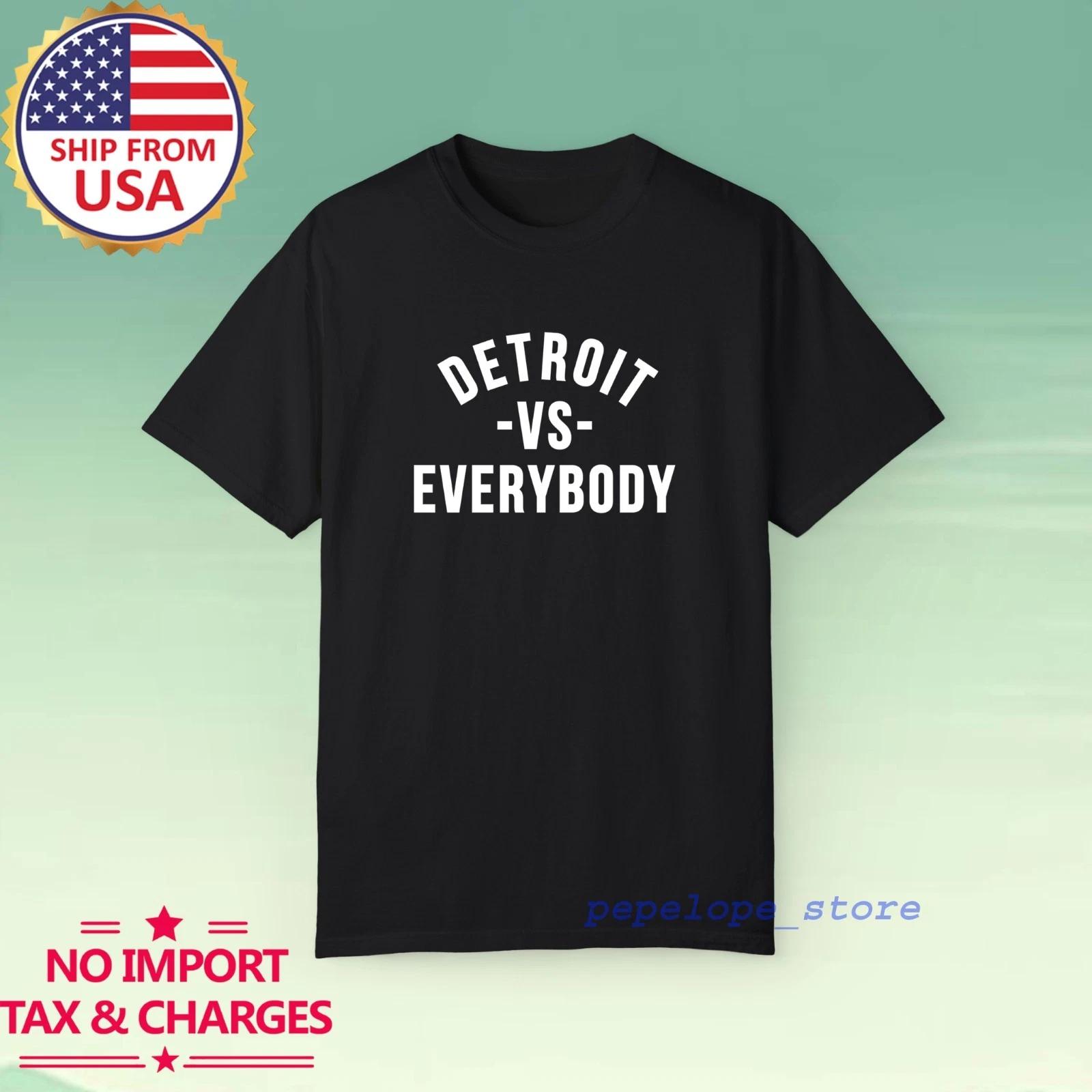 Detroit VS Everybody Men s Black Size S-5XL L