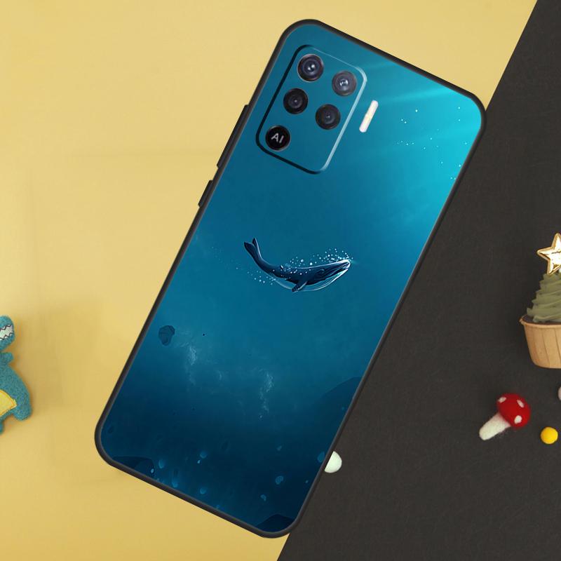 Ocean Whale Shark Swimming Case For Oppo A5 Pro A6 A15 A16 A76 A96 A17 A57 A98 A58 A78 A18 A38 A54 A74 A94 A40 A60 A80