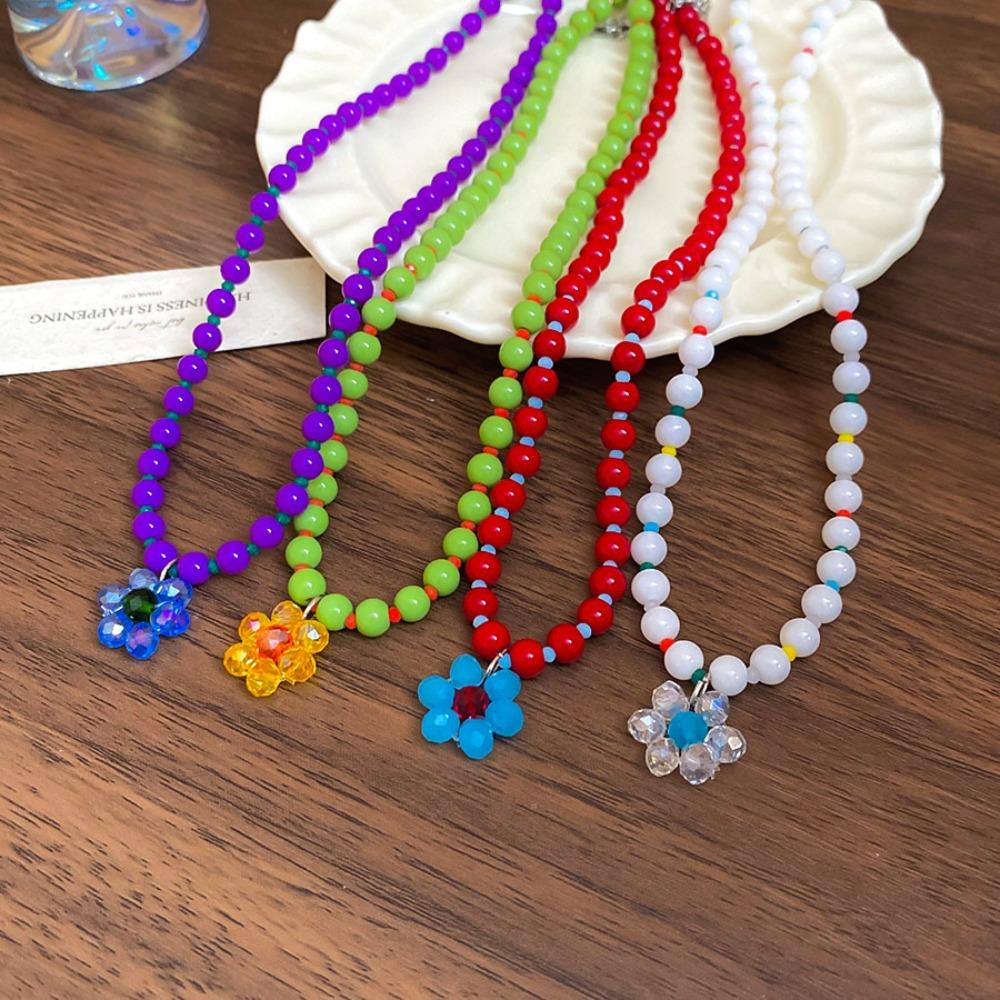 Jewelry Gift Bohemian Choker Ornaments Clavicle Necklace Flowers Beaded Necklace  Fashion