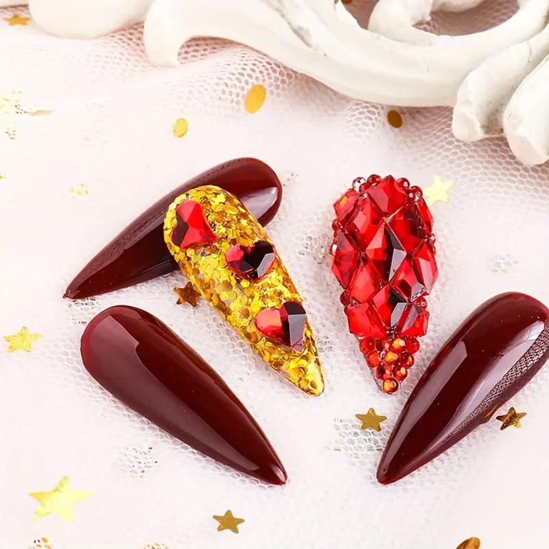 3D Nail Art Rhinestones 12-Grid Super-Shiny Flatback Rhinestones Decorative Nail Art Adhesive Multiple Shapes Diy Nail Designs