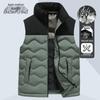XueZhongFei Unisex Color-Block Stand Collar Down Vest