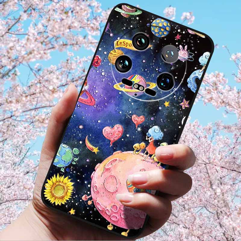 For Xiaomi 14 Ultra 5G 6.73" 14 Pro Cases Fashion 3D Retro Embossed Relief Soft TPU Siliocn Back Cover for Xiaomi 14 Capa Mi 14