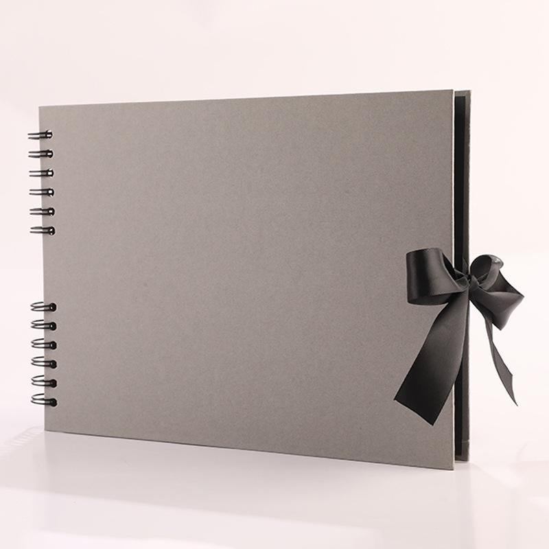 

Черные страницы Книги памяти DIY Craft Фотоальбомы Обложка для скрапбукинга Крафт-альбом Для подарков на годовщину свадьбы Книги памяти серый