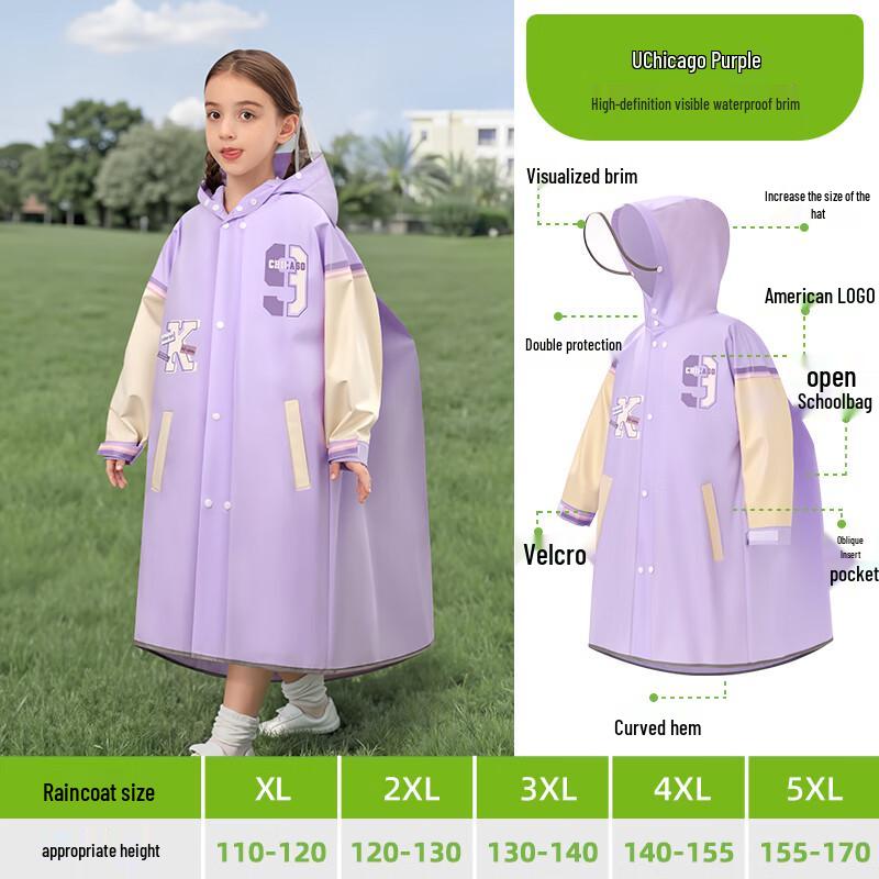 

Kids Raincoat with Backpack Slot 4XL