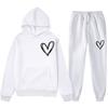 Spring and Autumn Sweater European and American Sweatpants Velvet Men's and Women's Loose Tops and Jackets Couple's Printed Hooded Suit