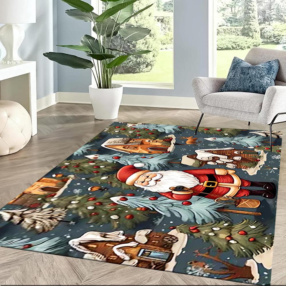 Christmas Santa Claus Gifts Floor Mats for Living Room, Bedroom and Room Decoration Are Suitable for Gifts.