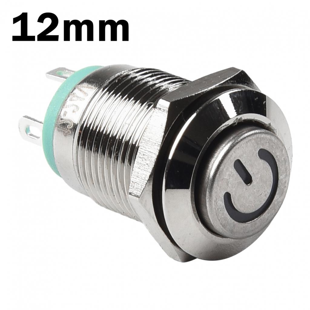 Power Button Switch DIY Equipment Green Metal Button