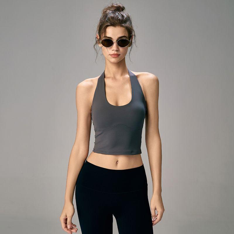 Mitaogirl Kendall Hanging Neck Underwear Women Sexy Beauty Back Sports Top Running Fitness Belt Chest Pad Top Summer