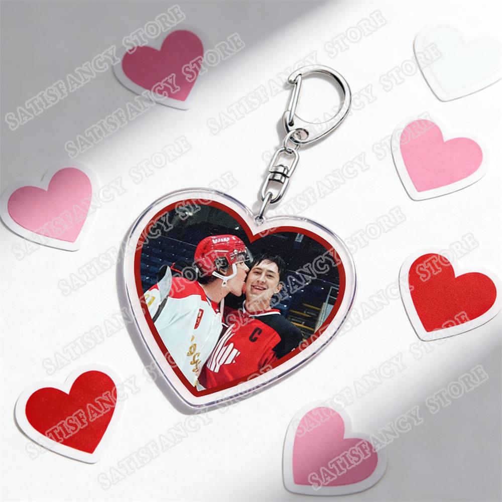 Heated Rivalry BL TV Show Heart Keychain for Accessories Shane Hollander Ilya Rozanov Love Keyring Jewelry Fans Friends Gifts