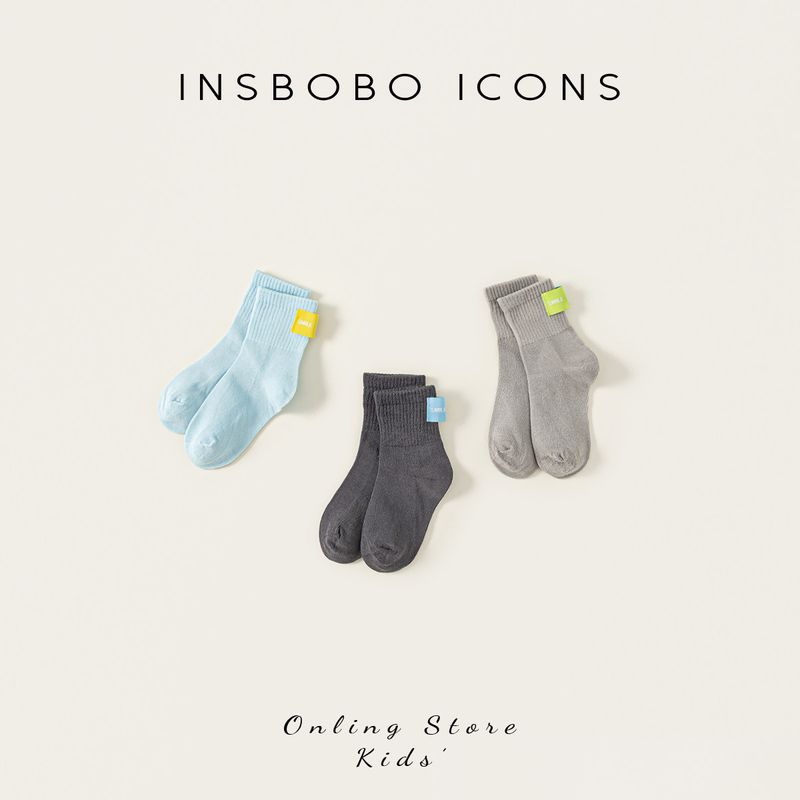 

Insbobo Boys Socks 2026 Summer New Style Boys Mid-Calf Socks Three Pairs Pack Solid Color Children s Mid-Calf Socks Thin M (Suitable for Feet 14-16cm) Three pairs