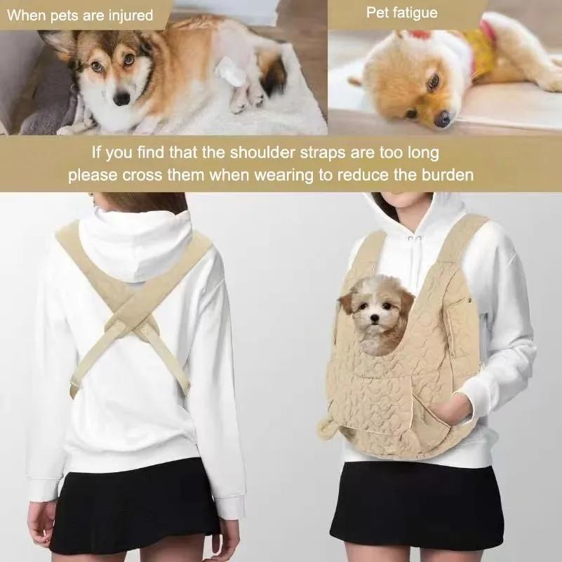 Soft Dog Carrier Cat Backpack Extra Large Capacity Pet Chest Bag Dog and Cat Outdoor Bag Waterproof and Wind Resistant Portable