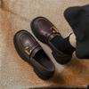 Showing Small Leather Shoes British Retro Autumn New Soft-soled Single Shoes Flat-soled