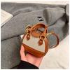 Children's Korean Color Block Mini Crossbody Bag with Earphone and Coin Pouch 2025 Winter Collection