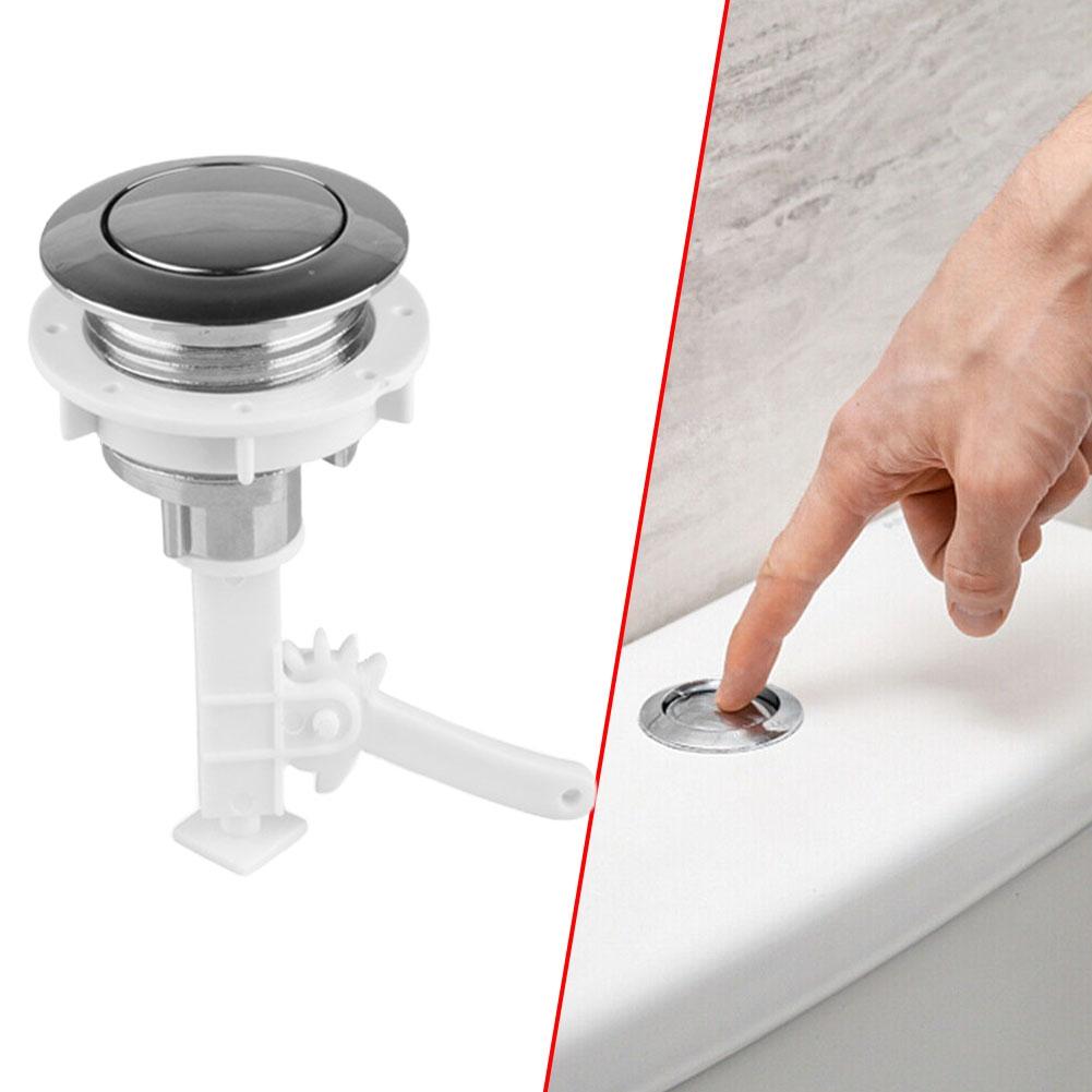 Button Toilet Tank 38mm ABS Bathroom Toilet Push Silver