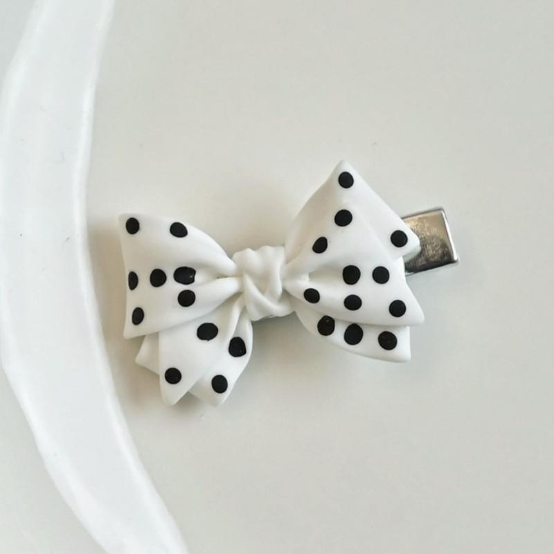 Women Hair Rope Dot Hair Bows Elegant Hair Clip Lady Barrettes Hair Style Clip
