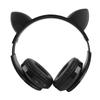 LED Noise Reduction Headset Cat Ear Shape Bluetooth 5.0 Headset with Microphone for Young People