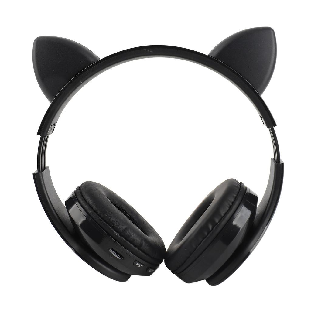 LED Noise Reduction Headset Cat Ear Shape Bluetooth 5.0 Headset with Microphone for Young People