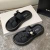 Pearl Flower Slippers Women's New Summer Versatile Women's Flat Bottom Non-slip Thick Bottom Outer Wear Student Fashion Beach Sandals
