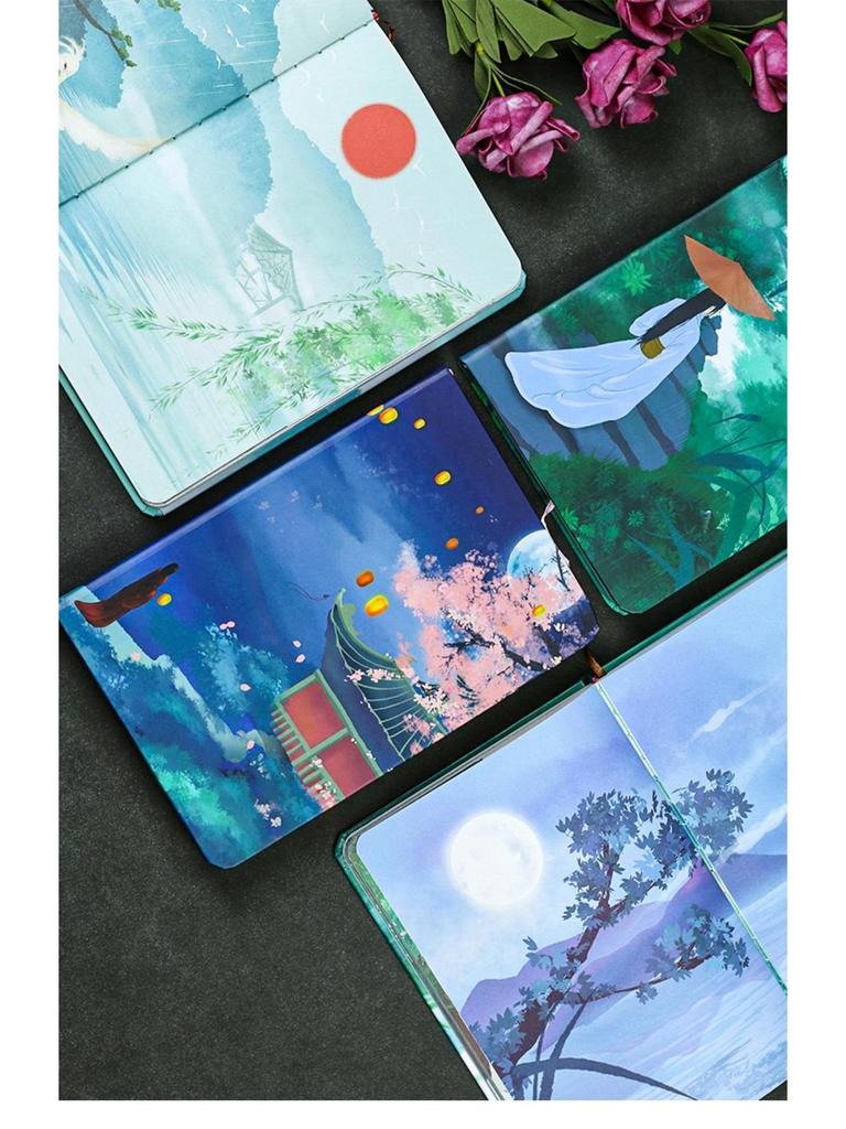 Vintage Korean Style Cute Retro Diary Notebook with Colorful Pages