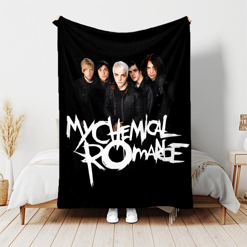 1pc Blanket My Chemical Romance Print Design, Lightweight Blanket for Sofa, Bed- Soft &Warm, Gift for All Seasons like Christmas, Halloween