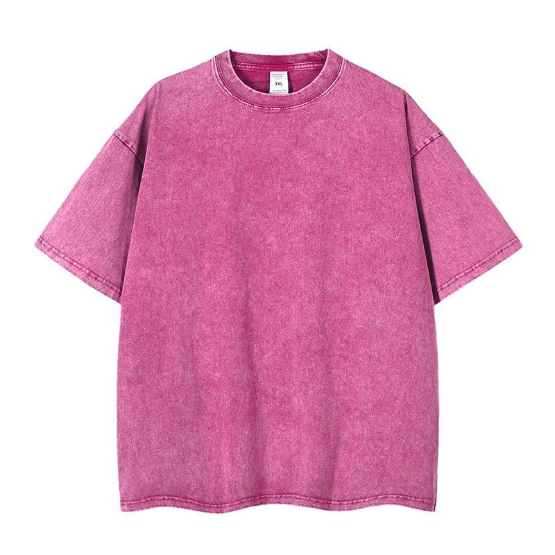 European & American 230g Distressed Loose T-Shirt, Drop Shoulder, High Street Trend, Short Sleeve.