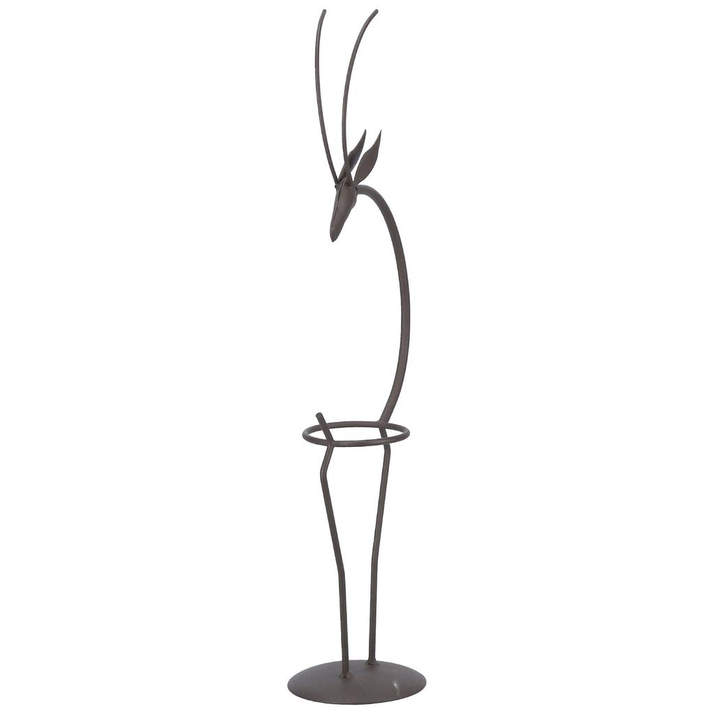 Hjortformad Smidesjärn Växtställ Transparent Glas Hydroponisk Växtvas för Vardagsrum Typ B