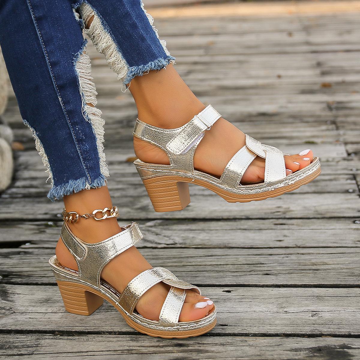 

Fashion Plus Size Shoes for Women 36-43 Summer Fashion Women Platform High Heel Sandals Non-slip Open Toe Female Sandalias De Mujer 36
