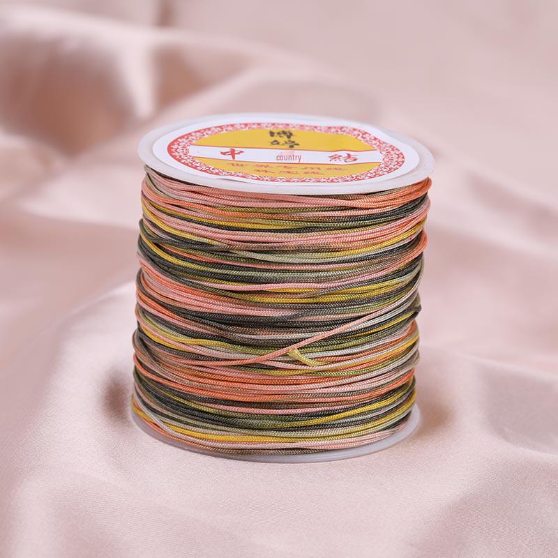 Colorful Gradient Handcrafted Bracelet Rope with Jade Hue - 100m Braided DIY Cord for Pendants