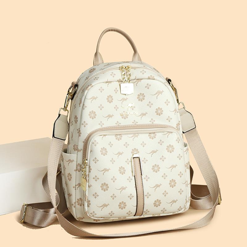 Schoolbag Fashion Trend Bag Women's 1011 New Printed Shoulder Double Shoulder Premium Sense Multifunctional Large Capacity Travel Backpack