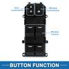 Power Window Switch No.35750T6DH11 Front Left Driver Side Window Control Switch for Honda Odyssey 2015-2020 Black