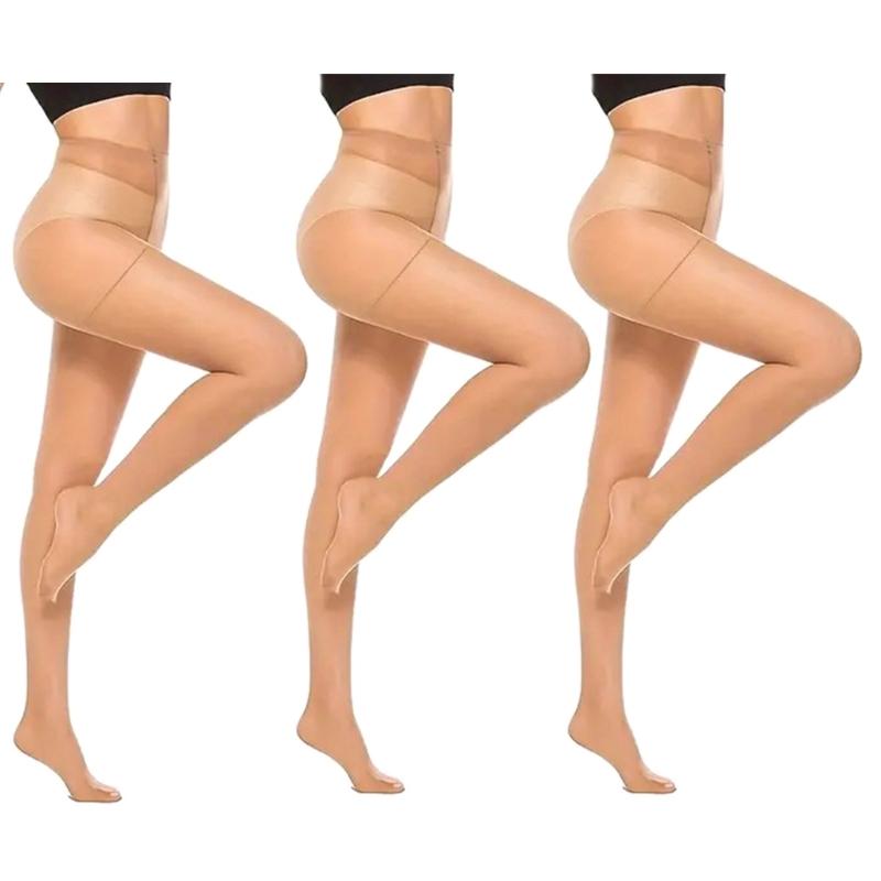 3 Piece Ultra Thin Anti Run Nylon Stockings Breathable Pantyhose Comfortable Seamlessly Leggings For Daily Wear