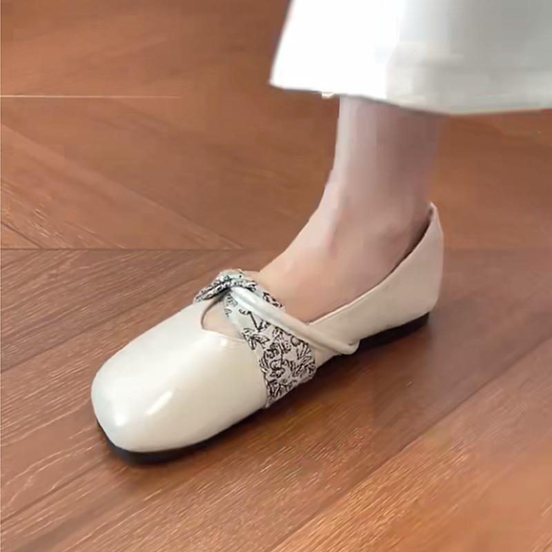 

Fashion Flats Shallow Women Shoes Pleated Fashion Square Toe Loafers Shoes 2025 Autumn New Trends Soft Sneaker Walking Zapatillas Mujer 40