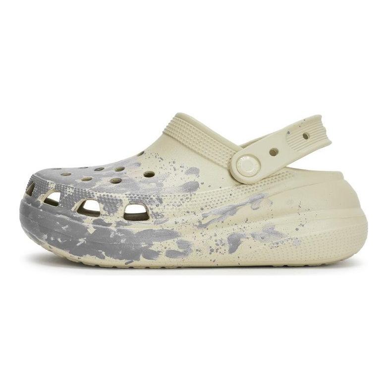 Crocs Crush Clog 811 Manufacture Ash Live Special Shoe Box High Street Ink Splash Hole Shoes Unisex Bone Silver Grey