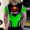 Red Bull Men's Summer T-shirt, Extreme Sports T-shirt, Red Bull 3D Printed Large Racing T-shirt, Red Bull Clothing
