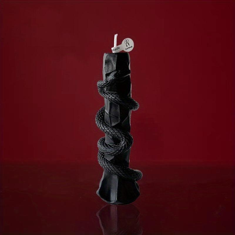 Spiritual Serpent Coiled Around Pillar Scented Candle Holiday Celebration Decorative Candle Home Decor Candle
