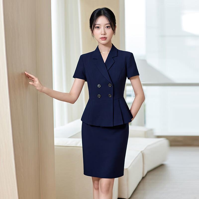 Teloman Damen Kurzarm Business-Anzug Set