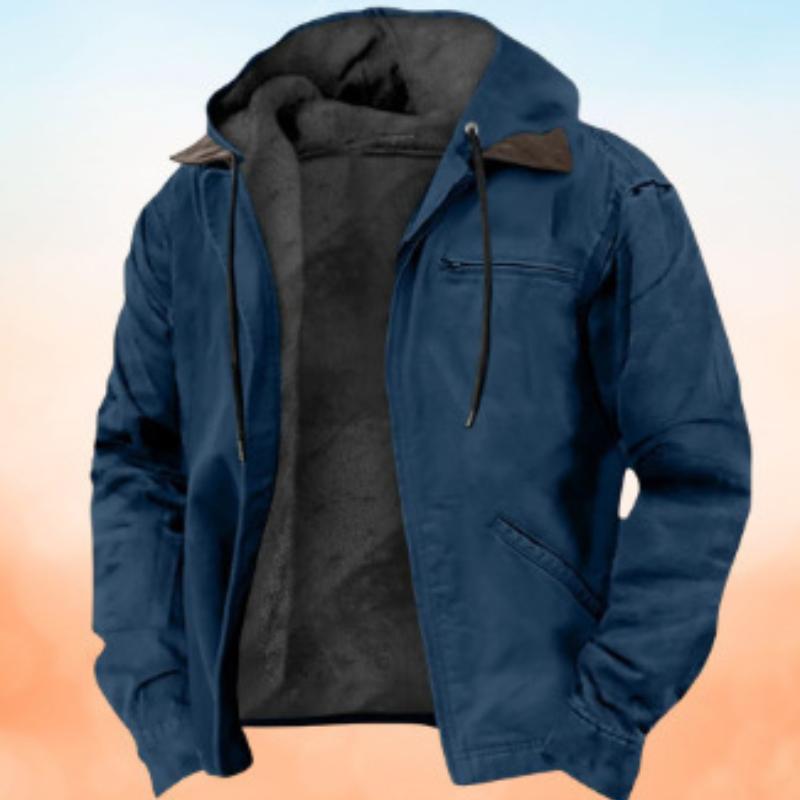 

Мужская флисовая куртка на молнии с капюшоном на шнурке и косыми карманами, доступна в коричневом, сером, фиолетовом, оливково-зеленом цветах 4XL