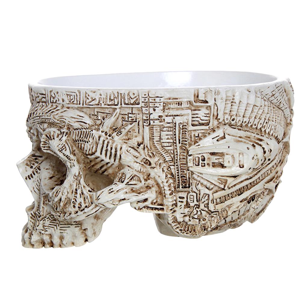 Halloween Skull Flower Pot Gothic Skeleton Planter Container Organizer Suitable for Home Garden Decor