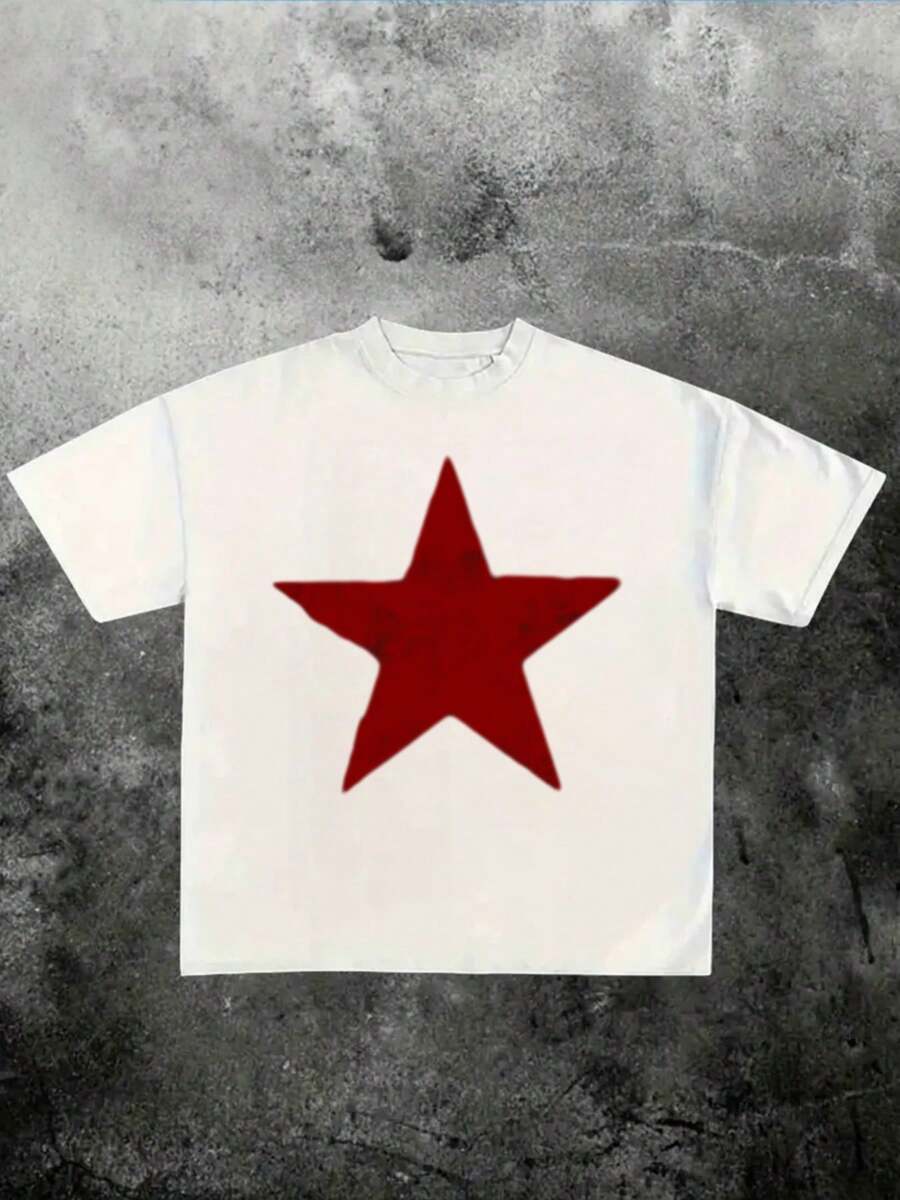 

Simple Red Star Printed Unisex T-Shirt Classic And Timeless L
