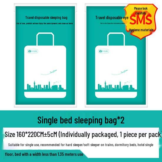 Travel Disposable Bed Set: Dirty-Proof Bed Sheets, Duvet Cover, Pillowcase, and Towel for Hotel or Train Sleeper.