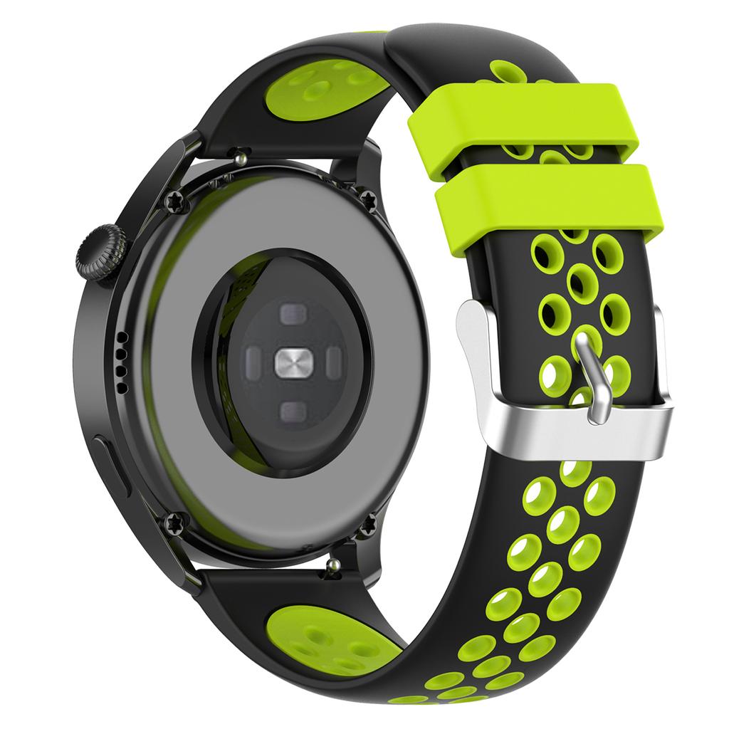 20mm Multiple Holes Breathable Dual Color Silicone Watch Strap Wristband for Huawei Watch GT3 42mm/Samsung Galaxy Watch 42mm