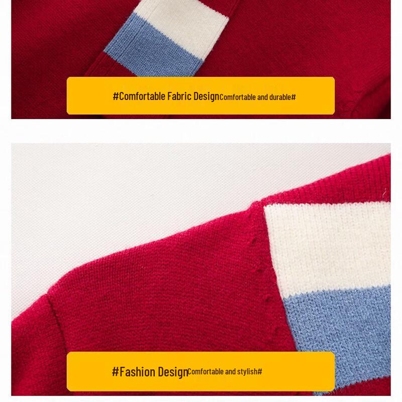 Snoopy Men's Color-Blocked Warm Knit Sweater