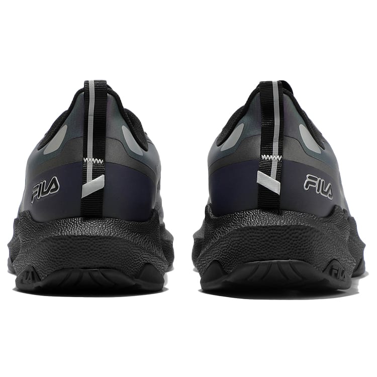 BTS x FILA Textil, Synthetikleder Niedrig geschnitten Freizeit Laufschuhe Unisex Schwarz Grau Koreanischer Stil 1RM01671D_001
