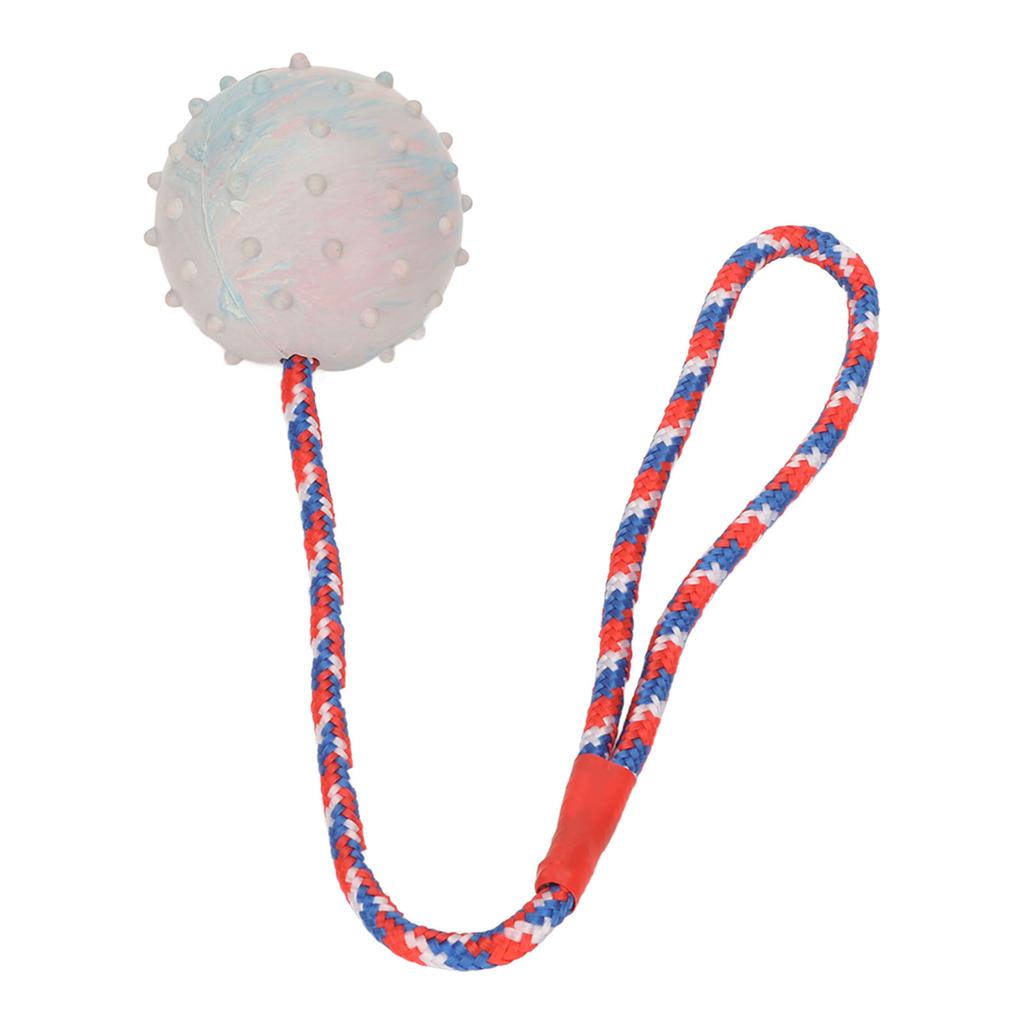 Rubber Dog Chewing Ball with Rope Puppy Teething Training Ball Toy for Medium Small Dogs