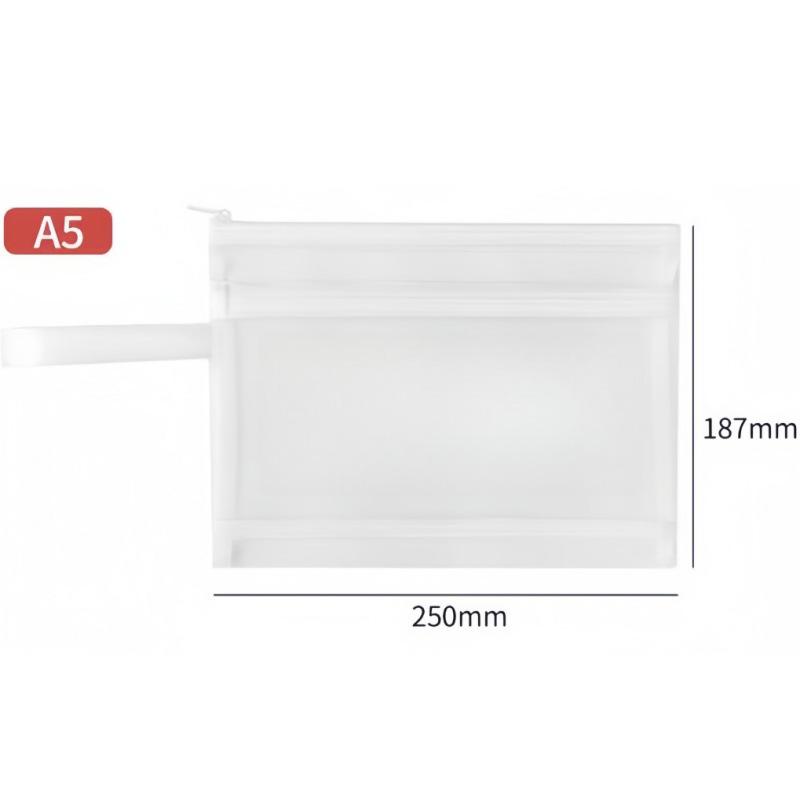 A4 Transparent Mesh File Bag - Exam Pencil Case & Ticket Holder with Zipper